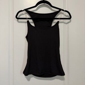 Black Ribbed Women's Tank Top